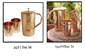 Copper Glass and Jug Set