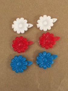 Plastic Flower Hair Clips