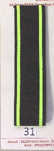 Black Neon Green Stripe Polyester Webbing