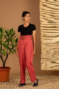 Red High Waist Pant