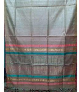 Plain Tussar Silk Saree