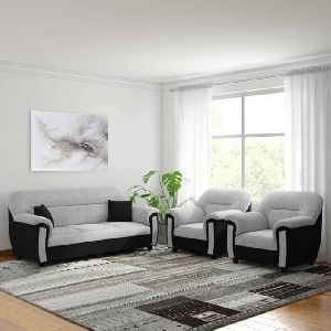 Bharat Lifestyle New Sagittarius Fabric 3 + 1 + 1 Black Grey Sofa Set