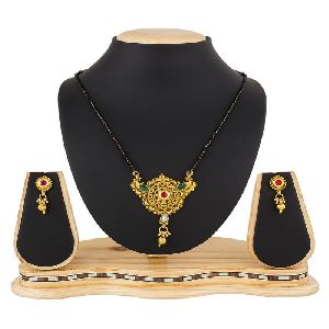 Ankur exceptional gold plated wedding mangalsutra set for women