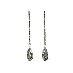 Ankur wavy black plated diamond earring for women