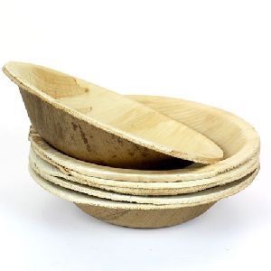 areca leaf round bowls