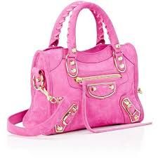 Ladies Pink Leather Handbag