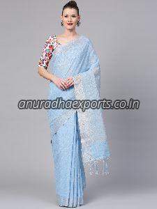 Plain Linen Saree