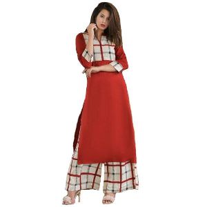 Rayon Kurti and Palazzo Set