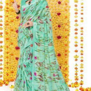 Linen Silk Printed Saree