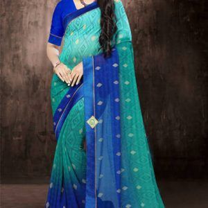 Marble Check Printed Saree