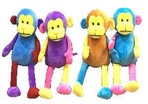 Polyester Multicolor Monkey Toys