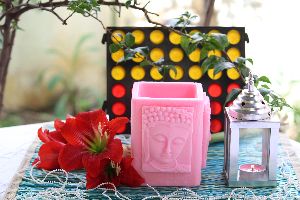 Pink Buddha Candle