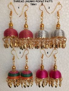 Popat Patti Thread Jhumka earrings