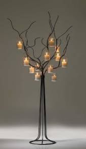 Iron Tree Light Holder