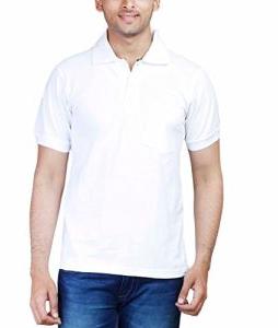 Mens Cotton White Collar T-Shirt