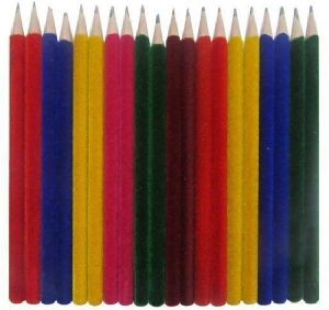 Velvet coated polymer pencils