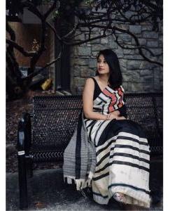 Striped Printed Cotton Saree