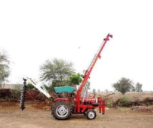 Post Hole Digger and Pole Erection Crane