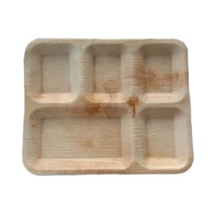 Areca Leaf 5 Partition Plate