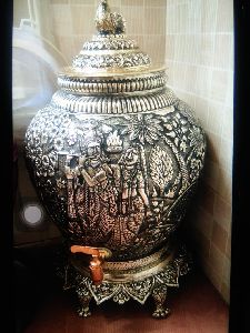 Handicraft Metal Temple Pot with Tap