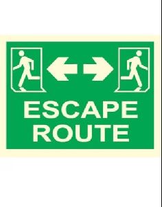 Green Escape Route sign Board