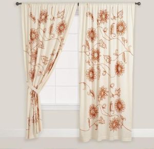 embroidered window curtain