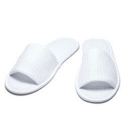 Plain White Waffle Slippers