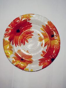 PAPER PLATE PLAIN FLOWER PRINTED