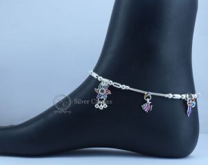 Plain Silver Anklets