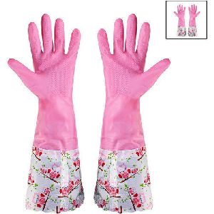Pink PVC Hand Gloves