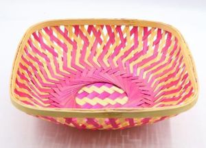 Curved Square Bamboo Basket