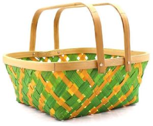 Square Double Handle Bamboo Basket