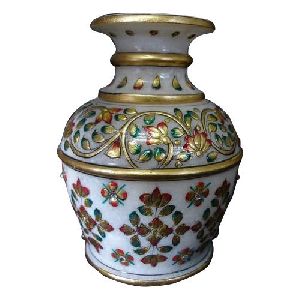 Marble Vase Gold Leaf Handicraft