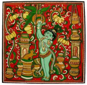 Tanjore Butter Krishna Painting