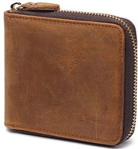 Zipper Leather Wallet