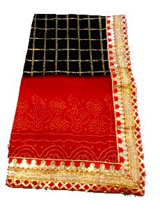 Womens Georgette Rajasthani Bandhani fancy border Saree