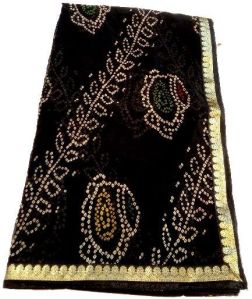 Womens Georgette fancy border Rajasthani Bandhani Saree