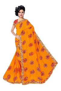 womens georgette traditional rajasthani bandhani saree