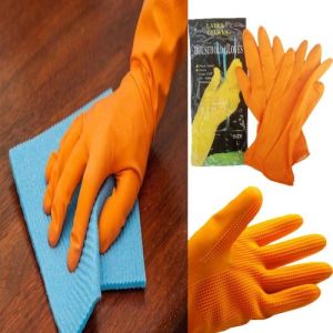 household rubber gloves