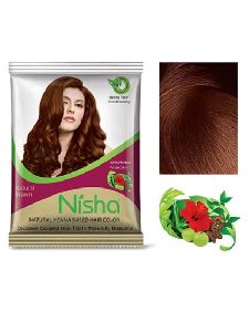 Nisha Natural Brown Hair Color 15g (Pack of 6) with brush