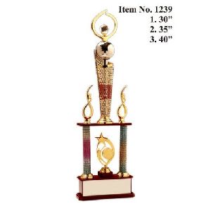 Golden Cone Silver Ball Metal Trophy