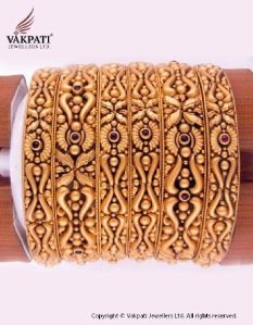 Antique Gold Bangles Set (6 pcs)