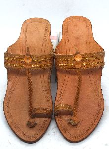 Ladies Straight Belt Box Heel Kolhapuri Chappal