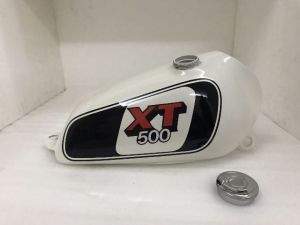 Yamaha Xt Tt 500 White and Black Painted Aluminium Petrol Tank