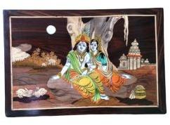 Wooden Radha Krishna Wall Hanging