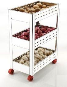 3 Layer Stainless Steel Perforated Vegetable Trolley