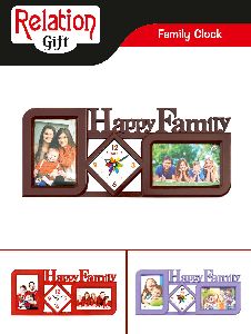 Family Photo Frame with Clock