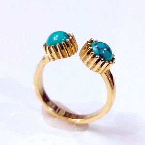 Brass Turquoise Stone Ring