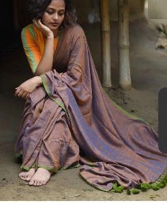 Plain Khadi Cotton Saree