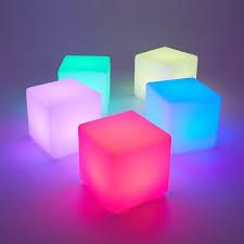 led cube stool